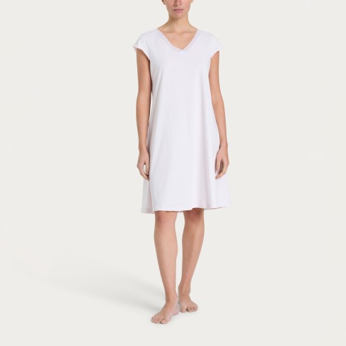 Camicia Da Notte Donna NORMANN Manica Lunga In Cotone 100%, Rosa, Taglia Medium, Lunghezza 105 Cm - 5