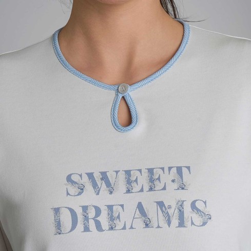 Pigiama donna scollo a goccia caldo cotone Ragno DR56NU-DR56N1