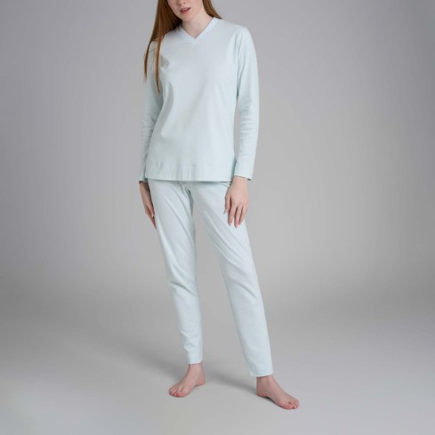 Pigiama donna caldo cotone scollo v Ragno DR70N2