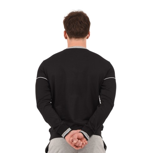 Felpa girocollo leggera Ufficiale JUVENTUS 100% cotone nera