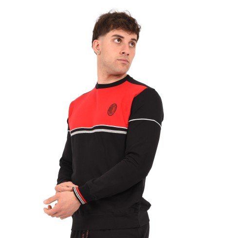 Felpa leggera Ufficiale AC MILAN 100% cotone rosso nera