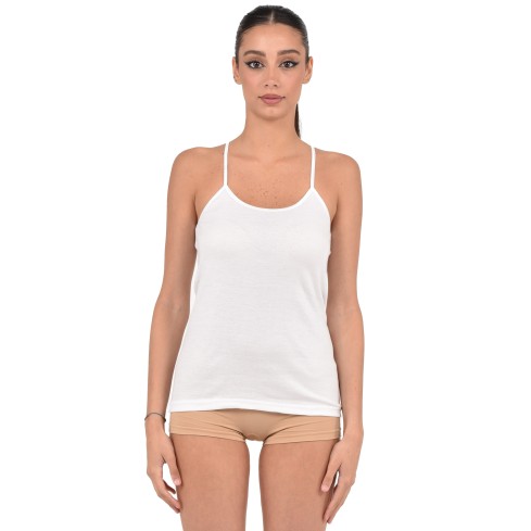 Canotta donna spalla stretta Tiemme CC/6 100% cotone bordo raso