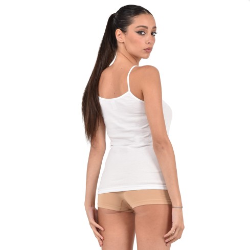 Canotta donna spalla stretta Tiemme cc/9 scollo pizzo 100% cotone