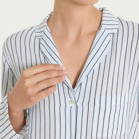 Pigiama donna maglia aperta a righe Ragno DT31N7