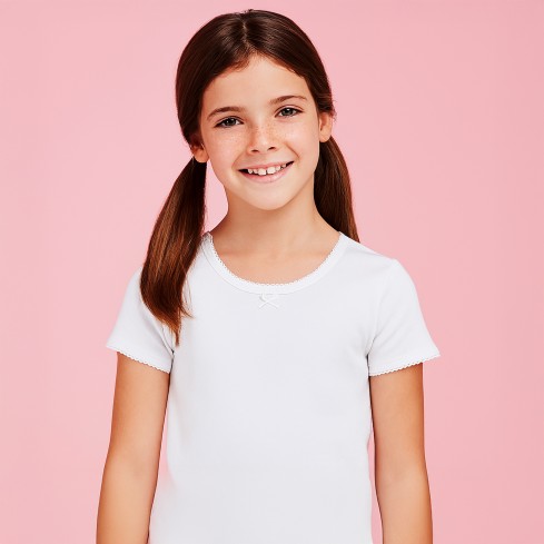 Maglia intima bimba ellepi 651 manica corta caldo cotone 