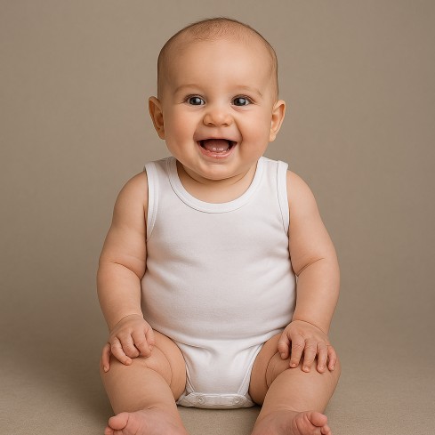 Body neonato bambino Ellepi 840 spalla larga in cotone 