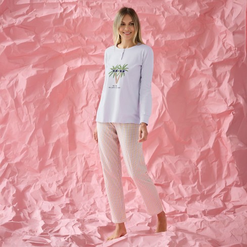 Pigiama donna primaverile cotone leggero Enrico Coveri EP5323
