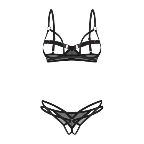 Set intimo sexy con ferretto e perizoma cavallo aperto Obsessive Euridia 