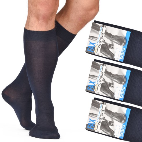 Calze lunghe lisce cotone elasticizzato Prisco FAX100 3 paia