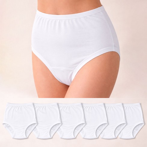 Slip da donna tradizionali cotone Fisafil bordo cotone 6pz