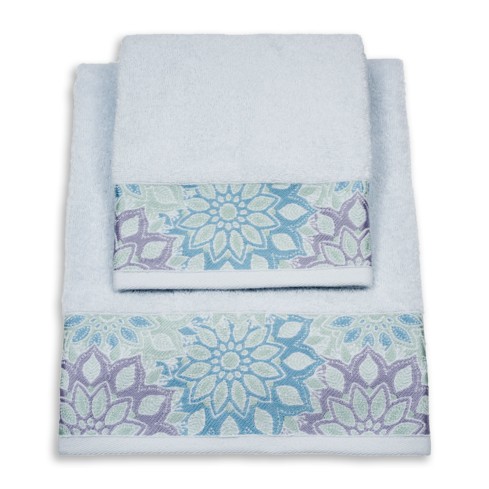 Two's Company Set Di 2 Strofinacci In Cotone Con Nappe E Motivo Ortensia - Asciugamani Da Cucina Assorbenti