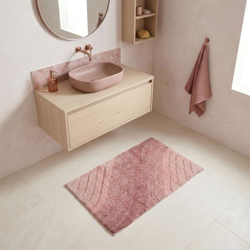 Tappeto arredo bagno disegno ondulato antiscivolo Kaleido Zambaiti 