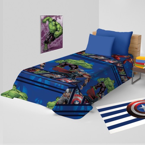 Copriletto in cotone estivo Marvel Avengers originale