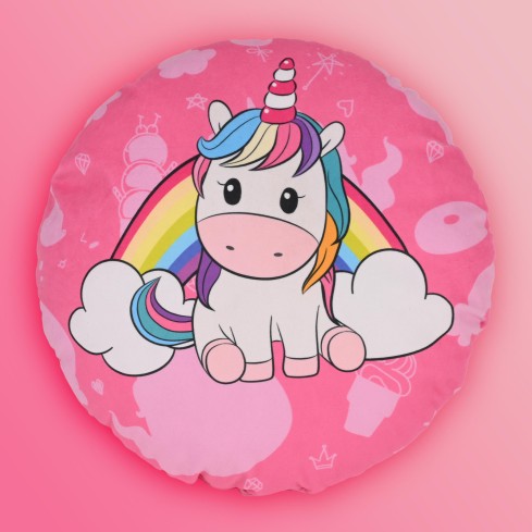 Cuscino Unicorno tondo Bimba 36x36 cm idea regalo