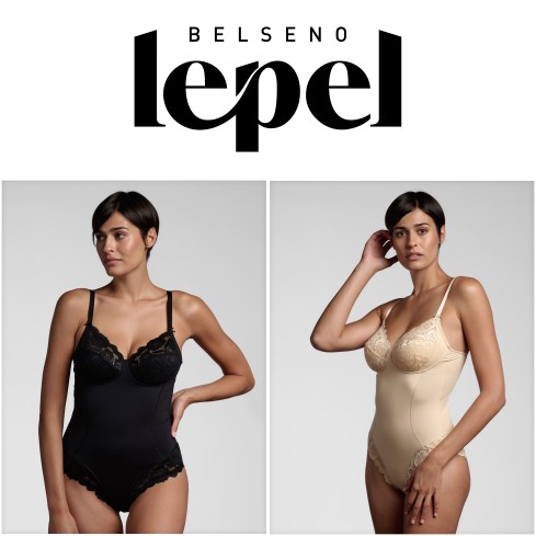 Body contenitivo senza ferretto Lepel 254 in pizzo