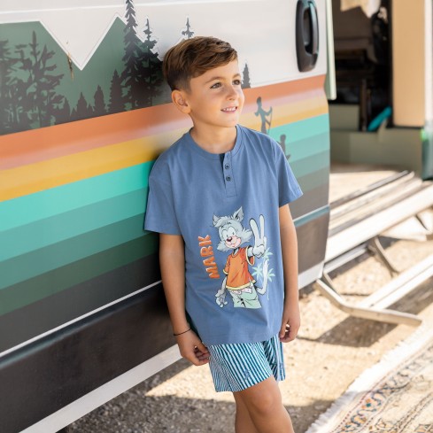 Pigiama bimbo 100% cotone con gattino Irge IKC466