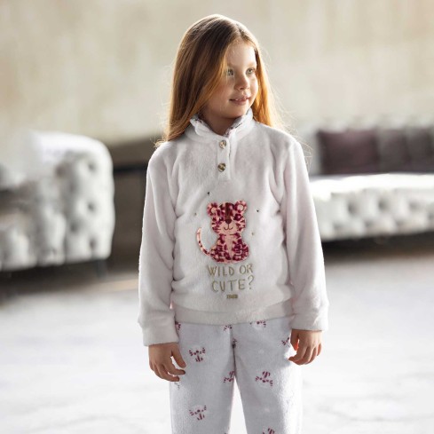 Pigiama bimba in coral con tigrotto Irge IKC503