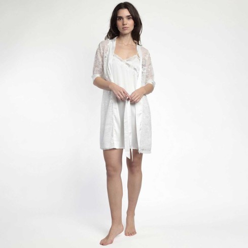 Vestaglia elegante in pizzo e similraso Admas 67227