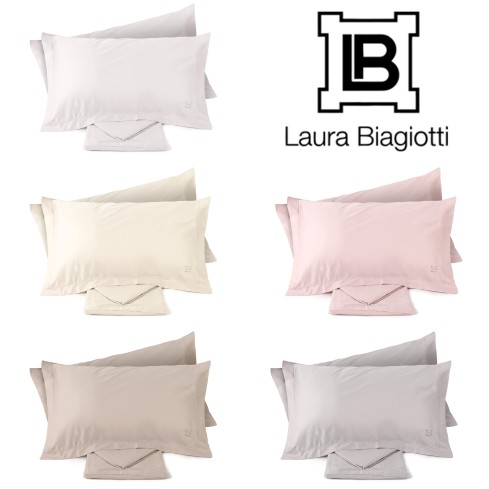 Completo letto Artemisia matrimoniale lenzuola in rasatello di cotone Laura Biagiotti