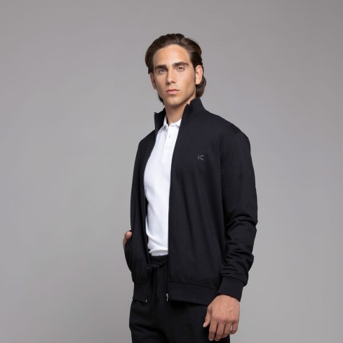 Felpa uomo full zip cotone leggero Biancaluna 26U19001