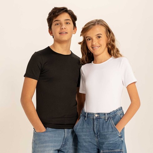Maglia manica corta bambino unisex termica elasticizzata