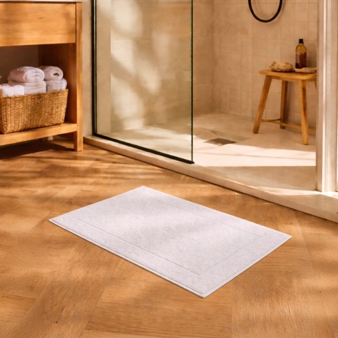 Tappeto scendidoccia spugna di cotone Biancaluna bianchissimo