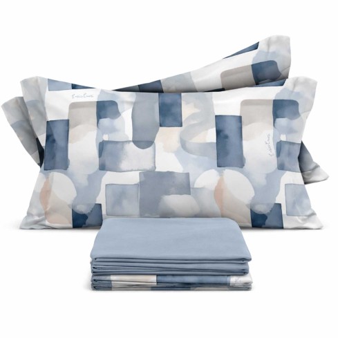 Completo letto floreale in percalle di cotone Enrico Coveri Owen