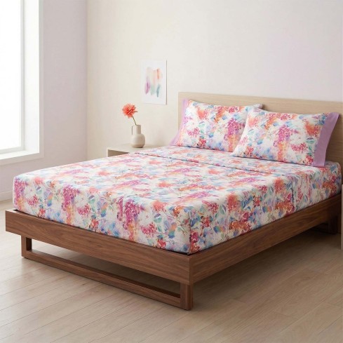 Completo letto matrimoniale maxi floreale Enrico Coveri Zita