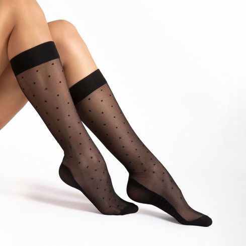 Calze Di Pizzo Con Effetto Floreale Nere Taglie Forti Fino Alla 60 - Foto 12