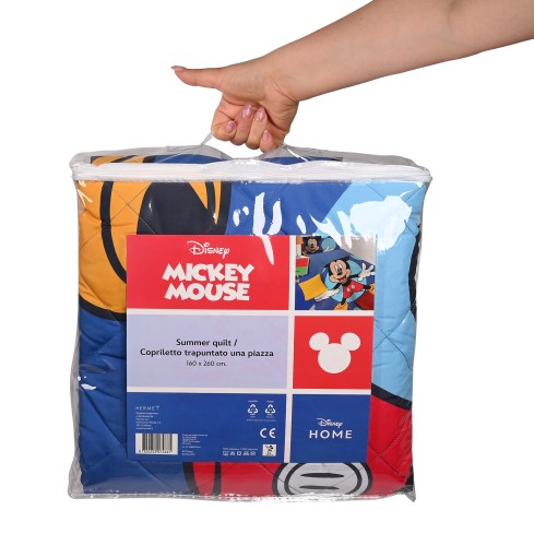 Copriletto trapunta a una piazza Disney Mickey Mouse 