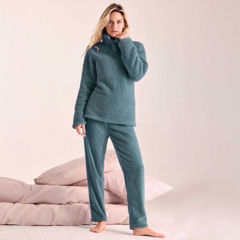 Pigiama donna collo alto sherpa e coral Infiore LMB653016