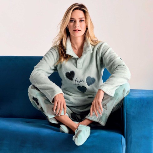 Pigiama donna collo alto in coral Infiore LVM652822