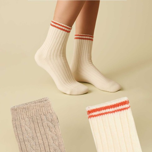 Calze whit cashmere+ modal Jadea corte 2 paia ass JCM804