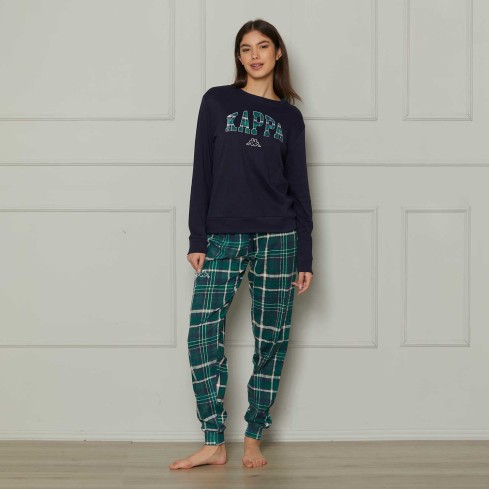 Pigiama donna/ragazza caldo cotone tartan Kappa KWW25115