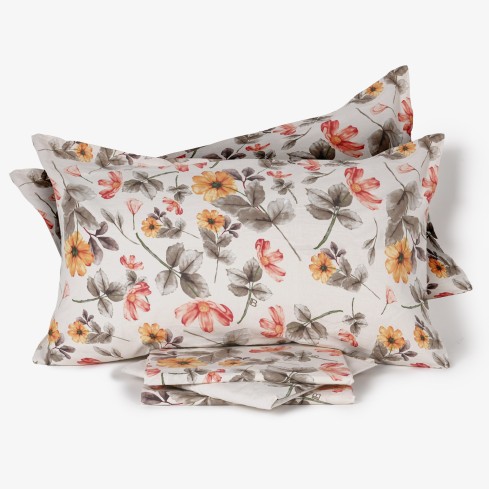 Completo letto matrimoniale maxi cotone floreale Laura Biagiotti