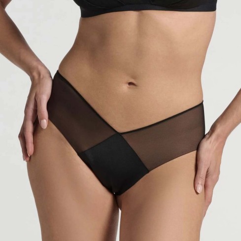 Slip brasiliana taglio laser tulle e microfibra Lepel 303