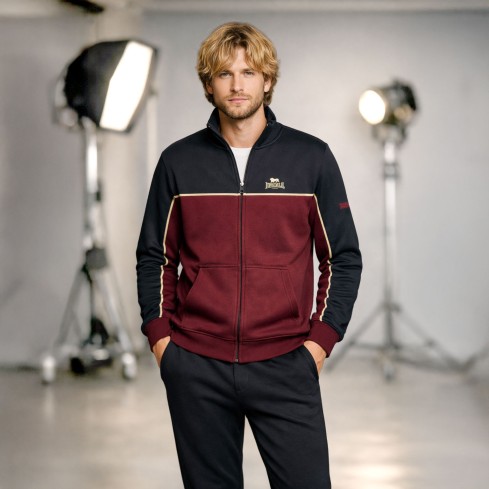 Tuta uomo cotone garzato full zip Lonsdale LOUAI25165