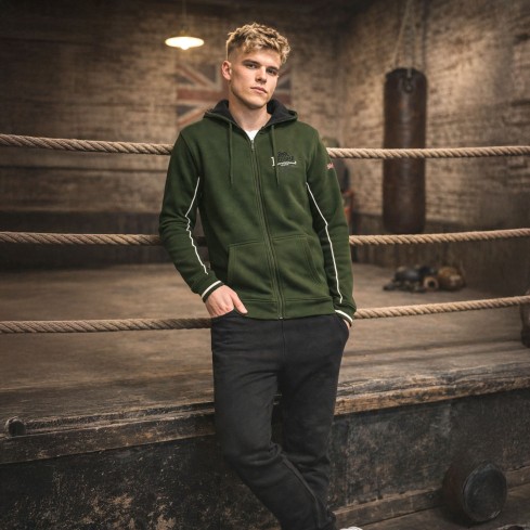 Tuta uomo felpata con cappuccio cotone garzato Lonsdale LOUAI25174