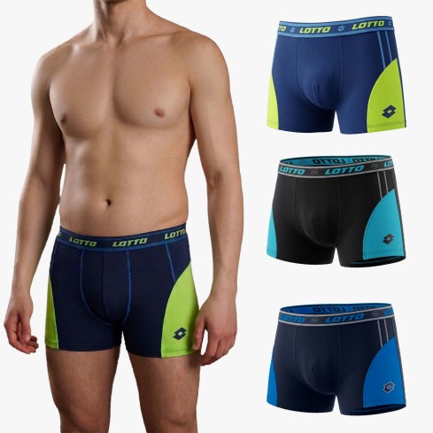 Boxer ragazzo in cotone bielastico Lotto LB4271- 3 paia