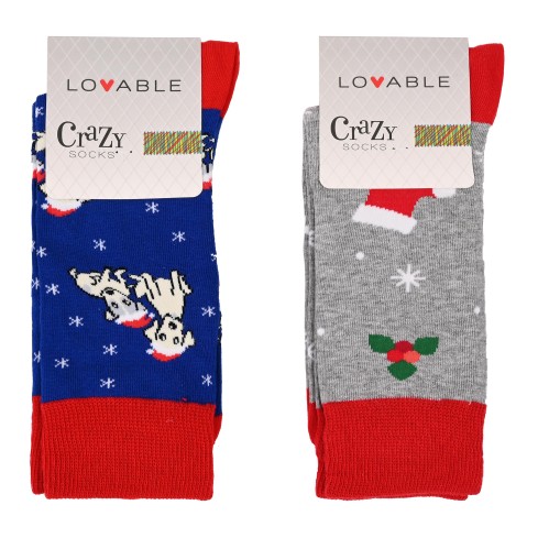 Coppia di calzini natalizi in caldo cotone Lovable L06JF