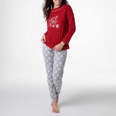 Pigiama donna lungo caldo cotone Lovable L0E9H