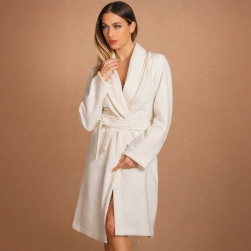 Vestaglia donna scollo a scialle caldo cotone Lunatica 52121