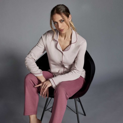 Pigiami donna aperto interlock Lunatica 52145