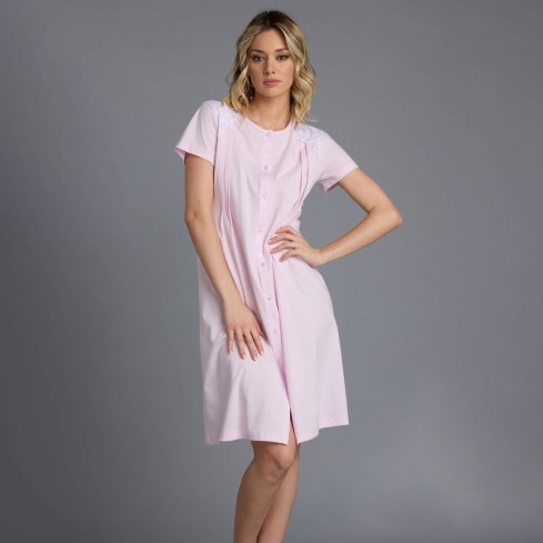 Camicia da notta aperta in cotone Lunatica 61195