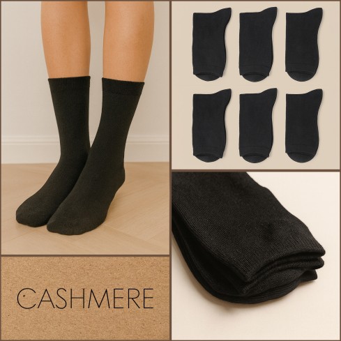 Calze donna Cashmere altezza midi Meritex 6 paia nere 440