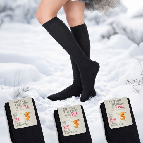 Calza Termocalda lunga cotton thermic pile Meritex 617-3 paia