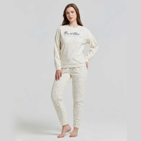 Pigiama donna in pile con stelline Pompea lapponia