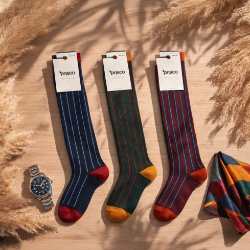 Calza lunga uomo caldo cotone assortite Prisco Bruce L - 3 paia