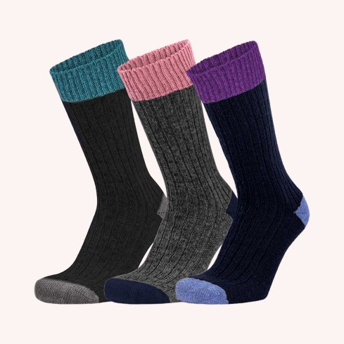 Calze corte assortite lana cashmere Prisco Cachelife DC 3 pezzi