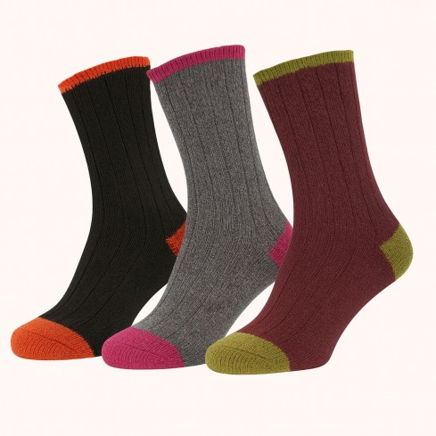 Calze corte donna misto lana assortite Prisco soft wool 3 paia